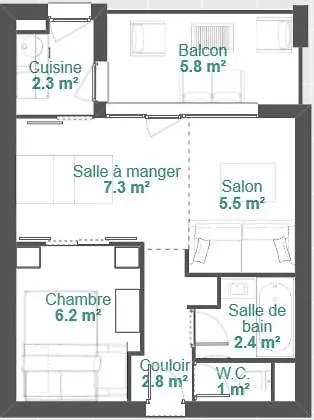 5 P Belle Plagne Skis Aux Pieds *